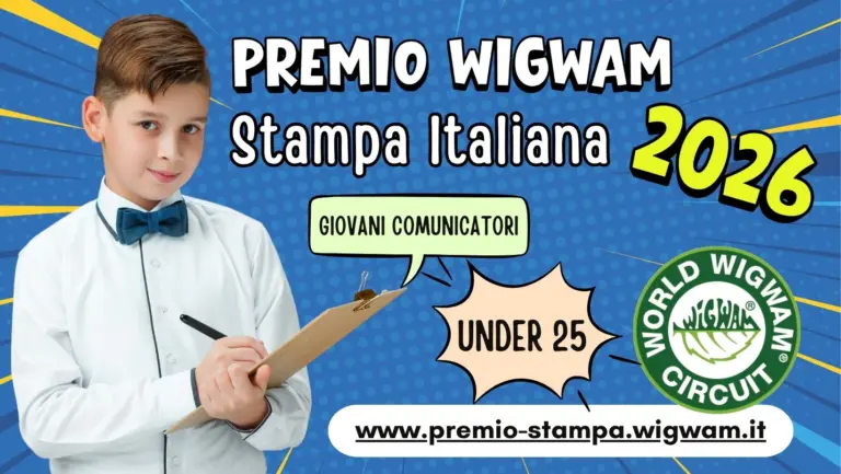 Premio Wigwam Stampa Italiana 2026 per giovani comunicatori under 25: vai al sito del Premio